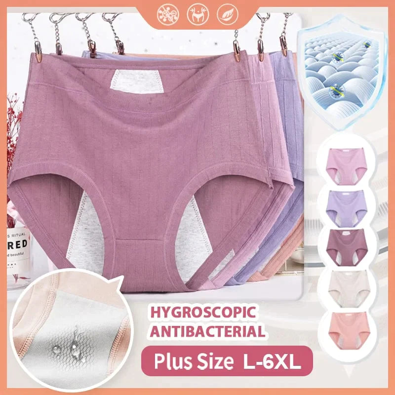 HIGH WAIST PLUS SIZE COTTON ANTIBACTERIAL AND HYGROSCOPIC PHYSIOLOGICA –  RYOALLE
